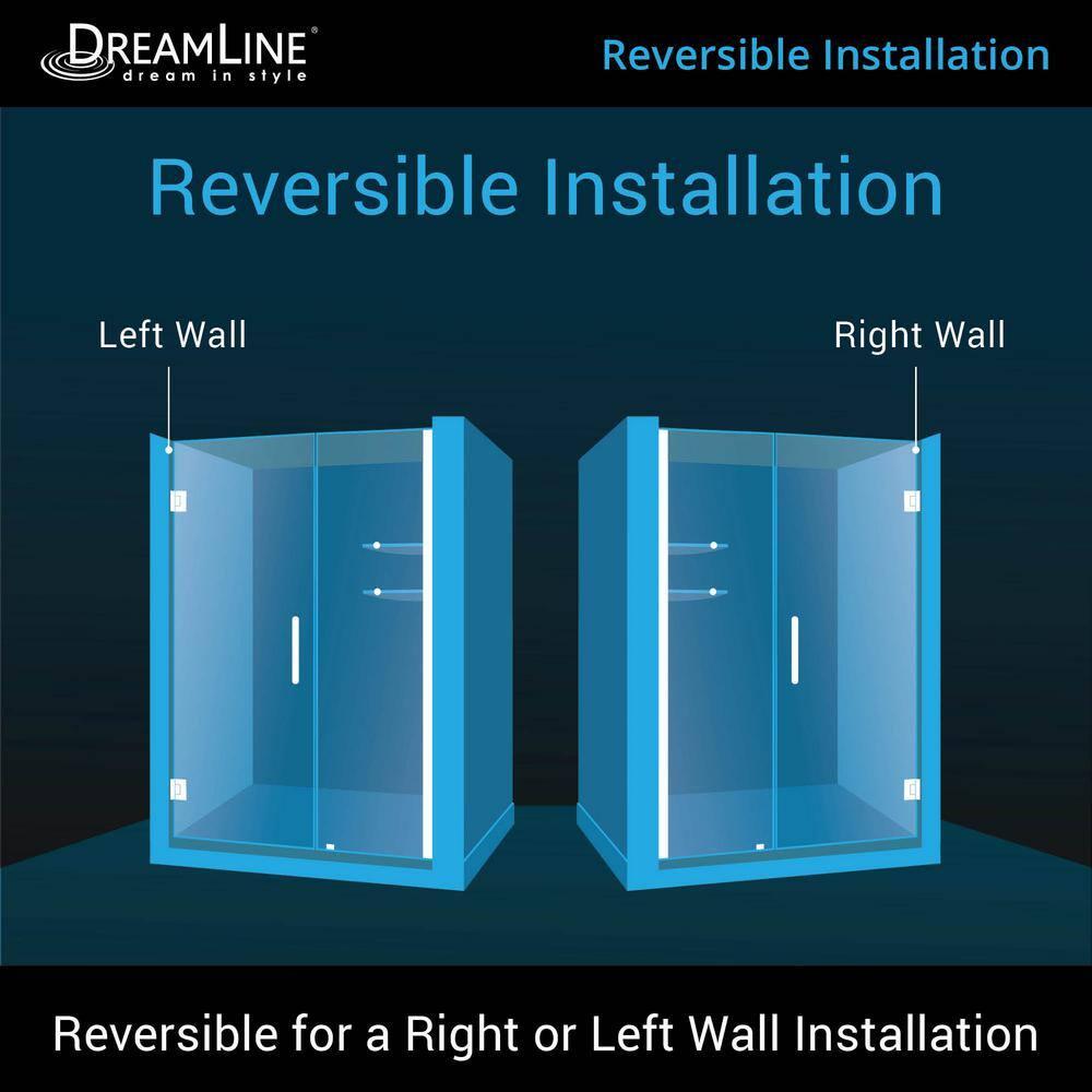 Unidoor 47" W x 72" H Hinged Frameless Shower Door with Clearmax™ Technology