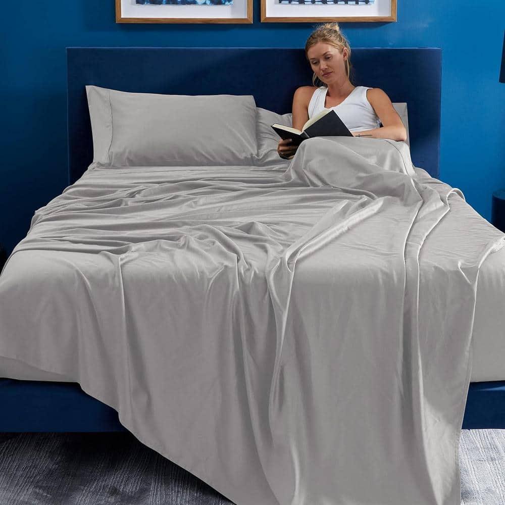 Bedgear King Basic Sheet Set Light Gray: 100% Polyester, Woven, Machine Washable, Modern Decor, 4-Piece Set