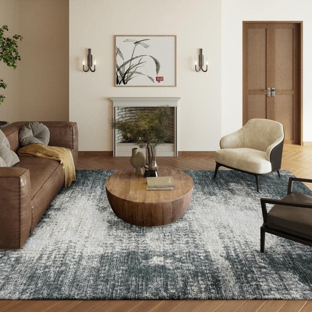 Addison Rugs Abstract Machine Woven Area Rug in Black
