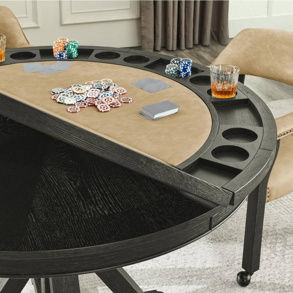 Steve Silver Furniture Rylie 50" 8 - Player Foldable Poker Table with Chairs and Drawers