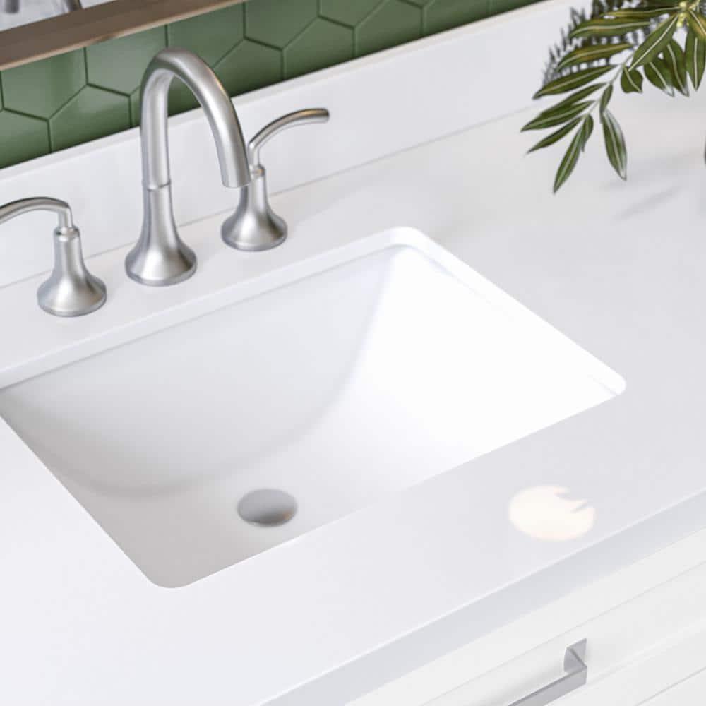 Ariel Monroe 67 Inch Single Rectangular Sink Bathroom Vanity With Pure White Quartz Countertop