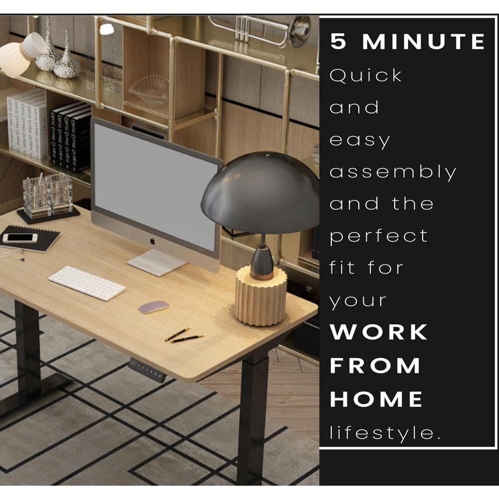 Hanover 47-In. Electric Sit or Stand Desk with Adjustable Heights, Natural