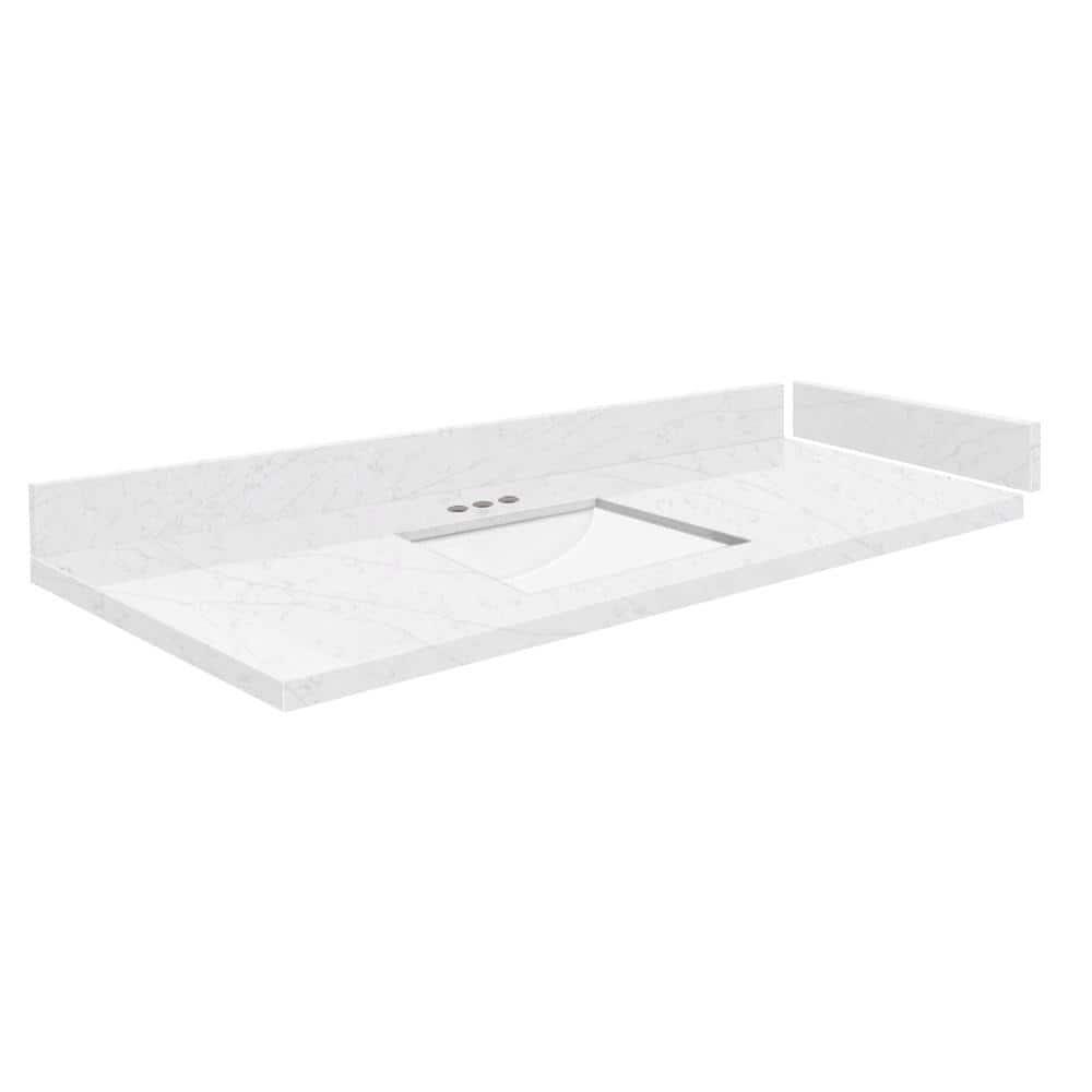 Transolid 49'' Quartz Single Bathroom Vanity Top with Sink