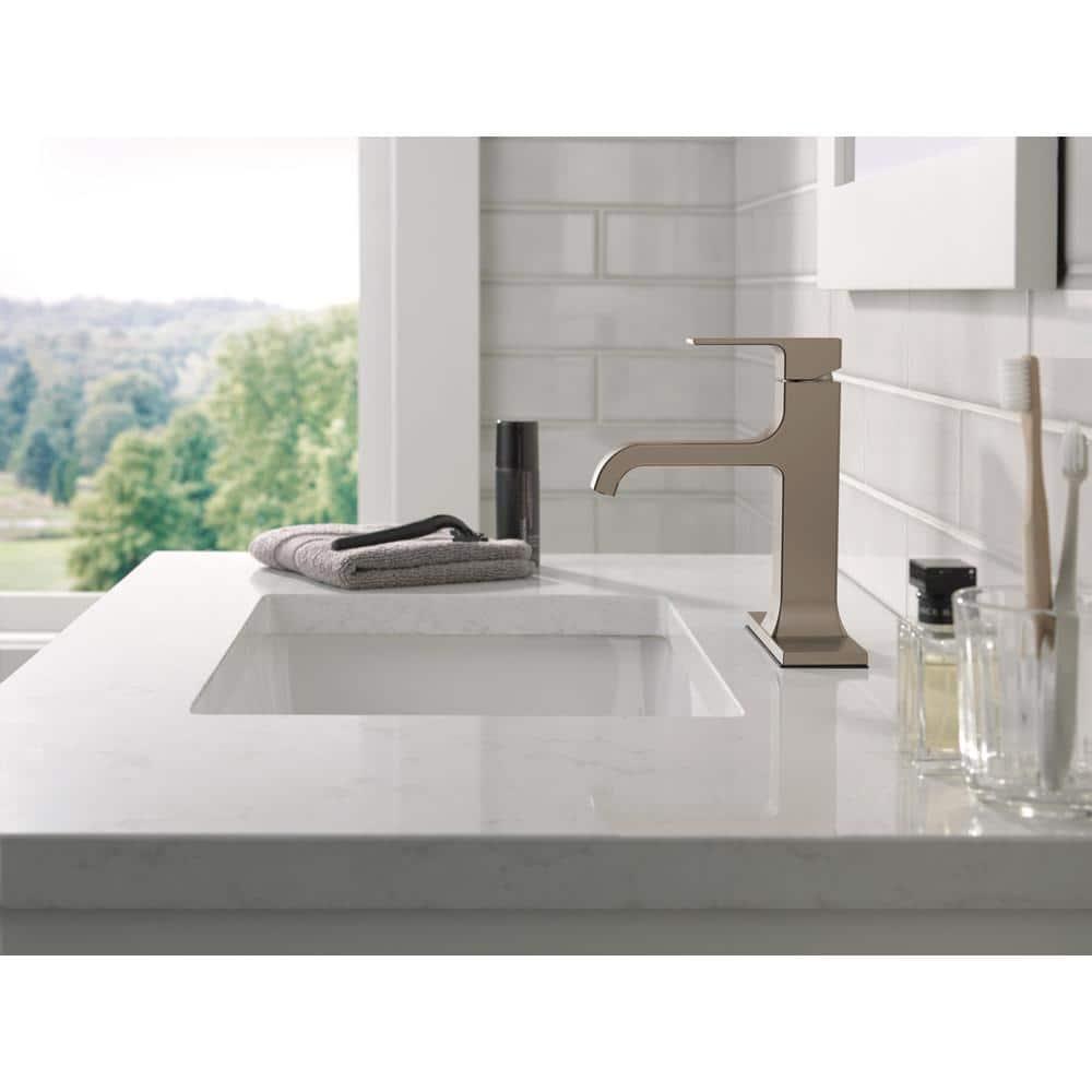 Velum Single Hole Curved Bathroom Faucet with Drain Assembly, Single Handle Bathroom Sink Faucet