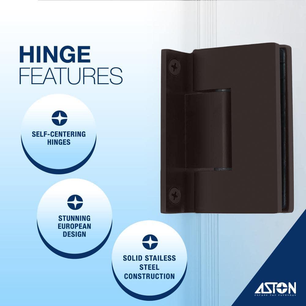 Aston Nautis XL 52.25 - 53.25 in. W x 80 in. H Hinged Frameless Shower Door with Clear StarCast Glass SDR985EZ-NBR-532980