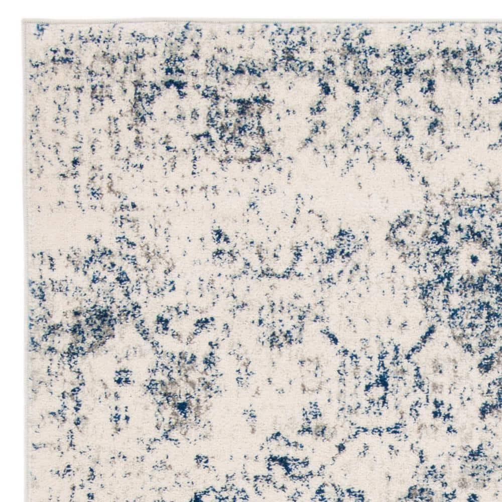 Madison MAD611 Power Loomed Indoor Area Rug - White/Royal Blue - 5'3"x7'6" - Safavieh