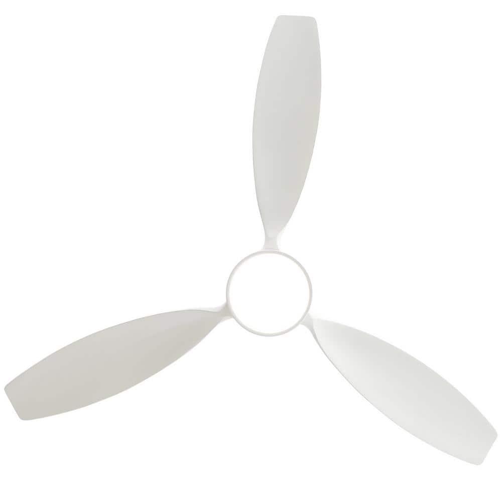 Sofucor 52 inch Wood Low Profile White Ceiling Fans with Lights and Remote, Modern Flush Mount Quiet Ceiling Fan for Bedroom, Reversible DC Moto