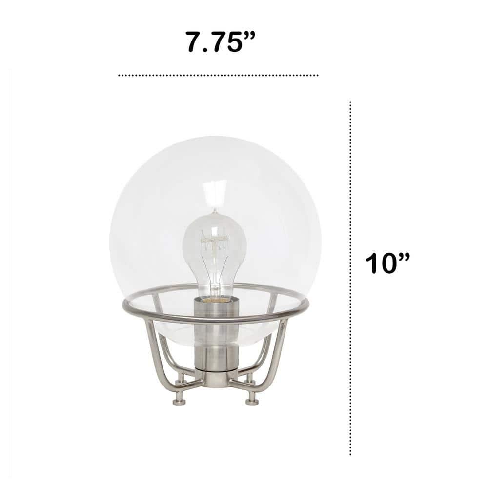 Old World Globe Glass Table Lamp Silver - Lalia Home: Brushed Nickel, No Assembly Required, UL Listed