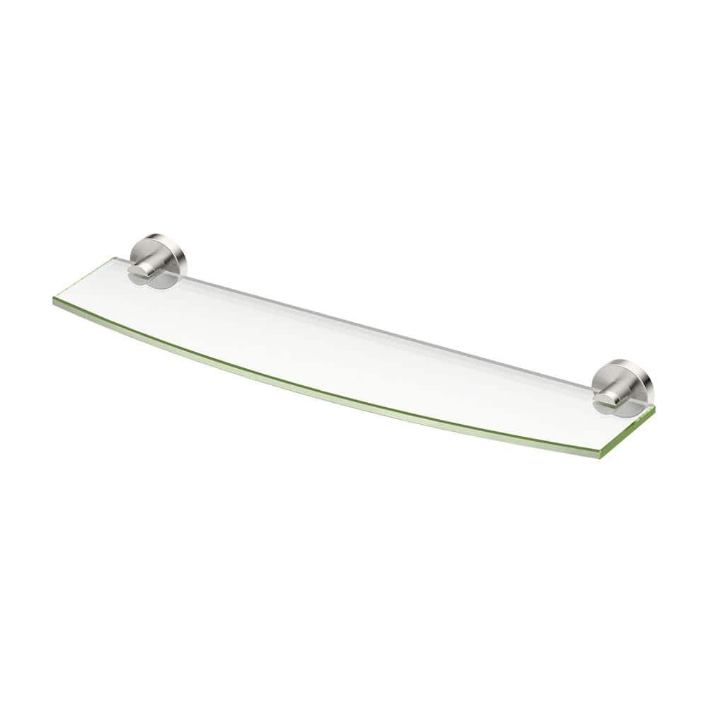 Glam Wall Mounted Tempered Glass Shelf | Bathroom Floating Glass Shelf