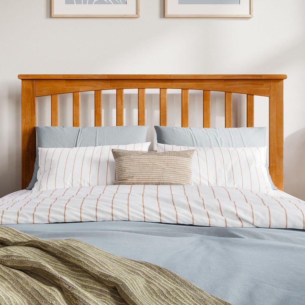 AFI Furnishings Mission Full Solid Wood Headboard with Attachable Charger in Light Toffee