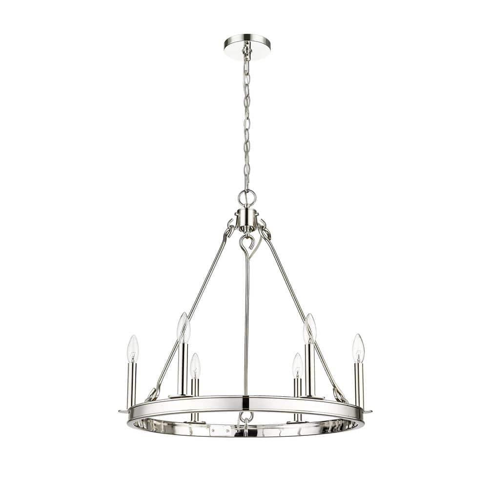 Z-Lite Barclay 6 - Light Dimmable Wagon Wheel Chandelier