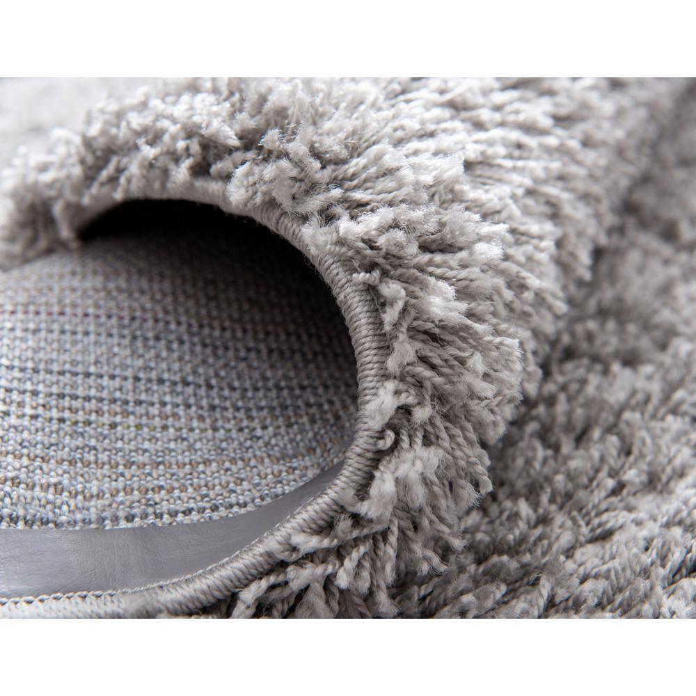 Unique Loom 2' 7 x 10' 0 Solid Shag Cloud Gray Area Rug