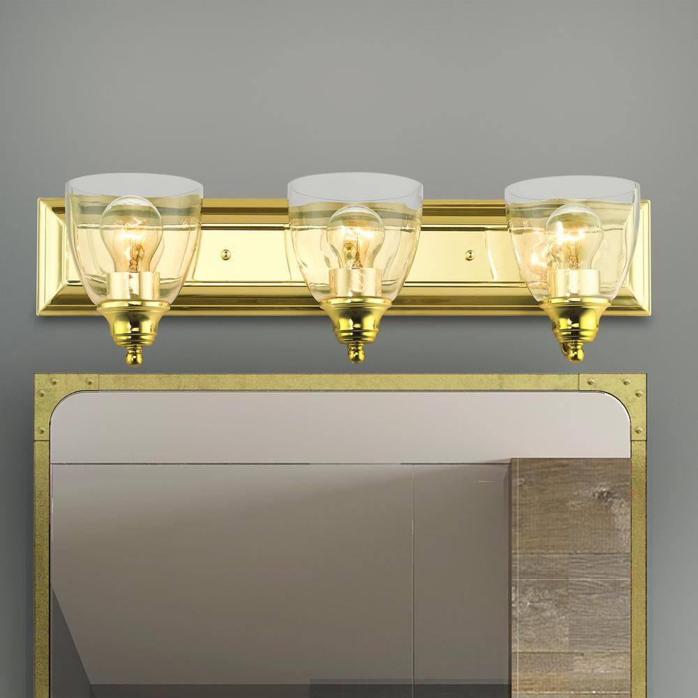 Livex Lighting Birmingham 3 - Light Vanity in  Polished Brass