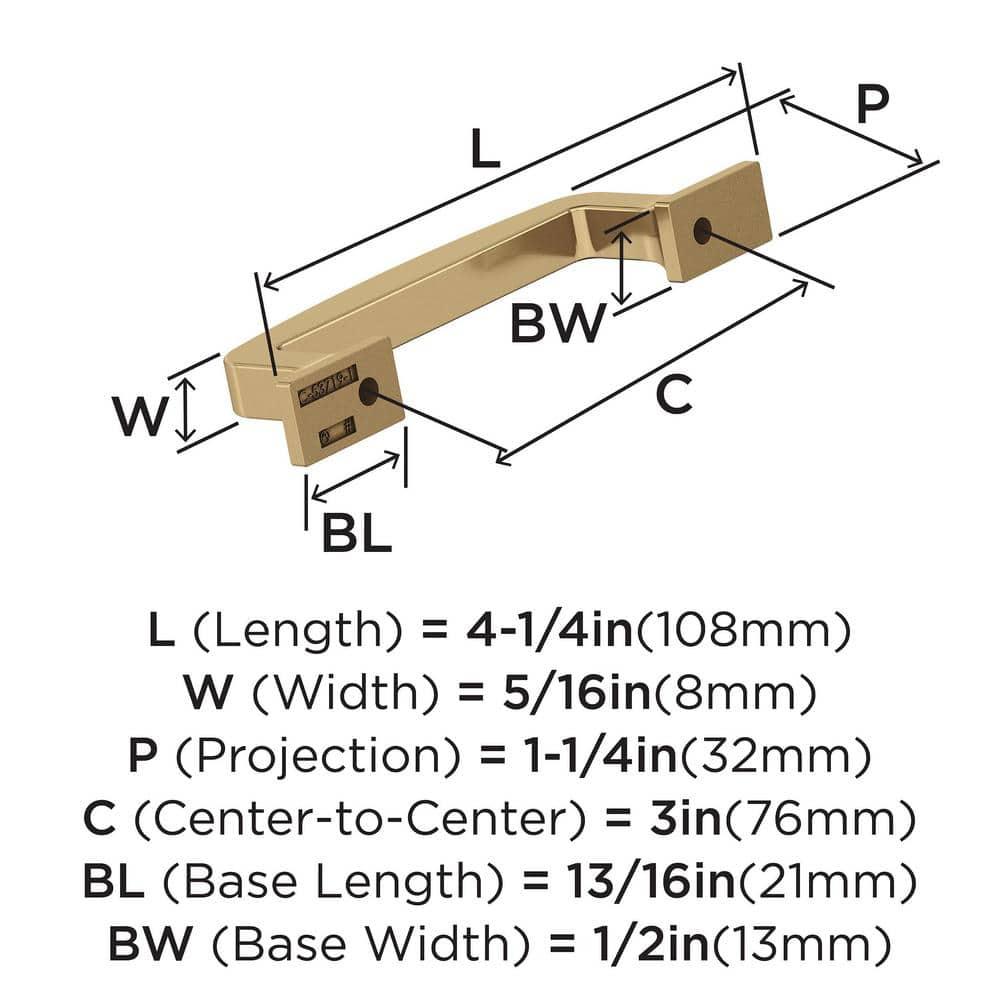 Amerock Westerly 3 inch (76mm) Center-to-Center Champagne Bronze Cabinet Pull