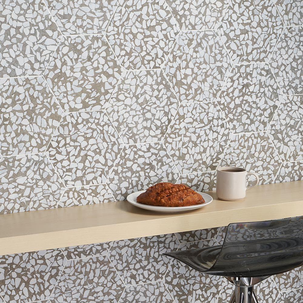 Jurassic Hex 9" Terrazzo Look Porcelain Floor & Wall Tile (8.07 Sq. Ft. / Case)