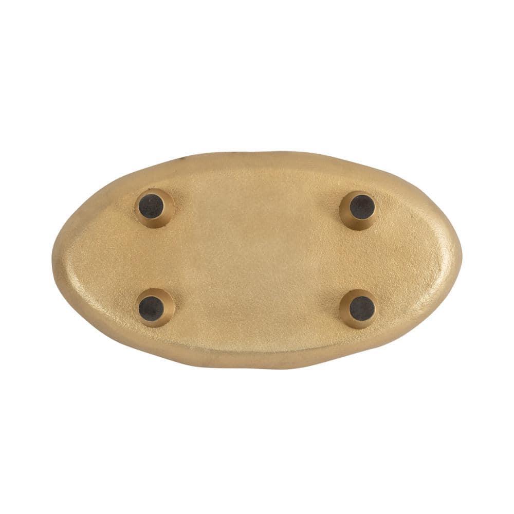 Kate and Laurel Alessia Oval Decorative Tray, 14x8, Gold