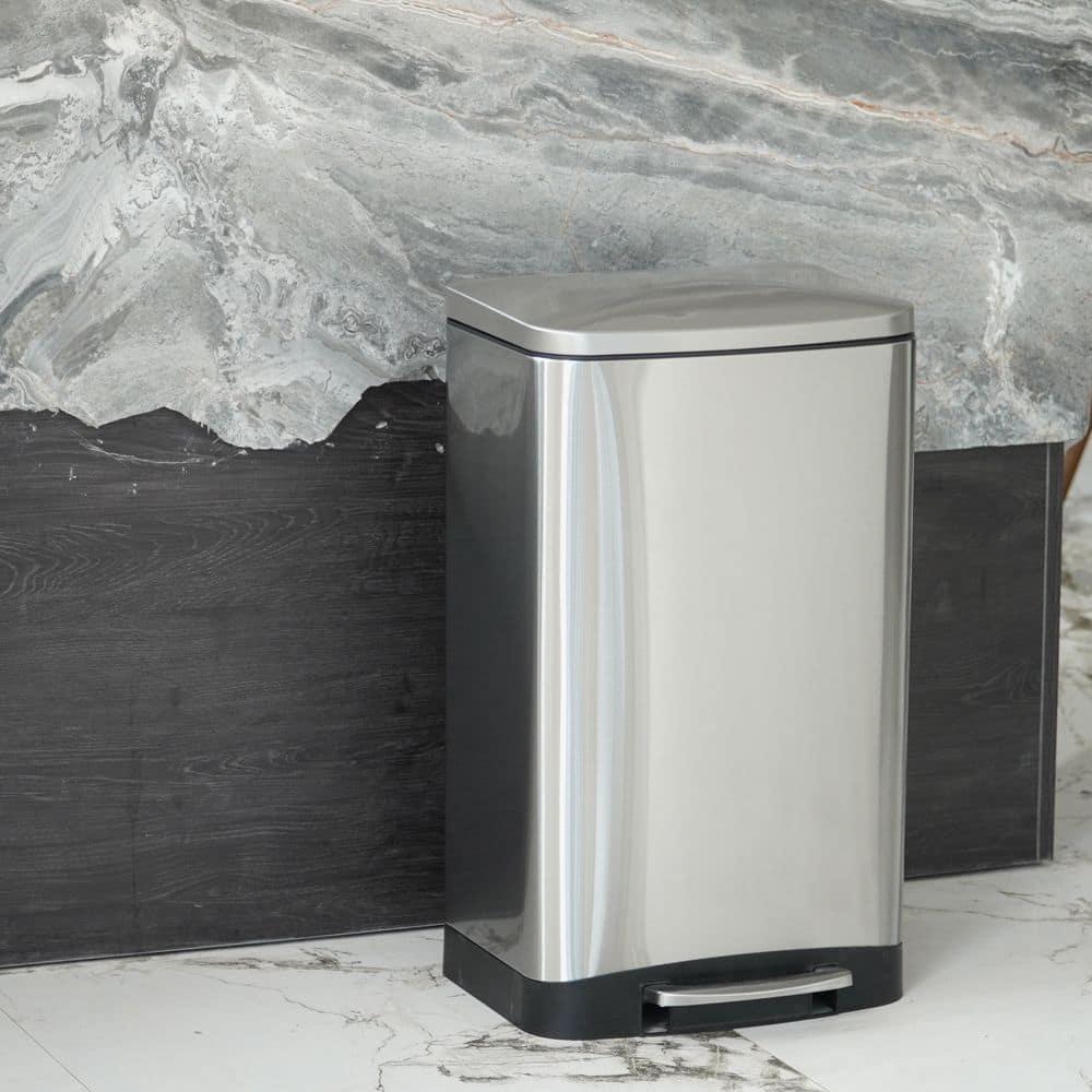 Steel Step On Trash Can - 10.6 Gallons
