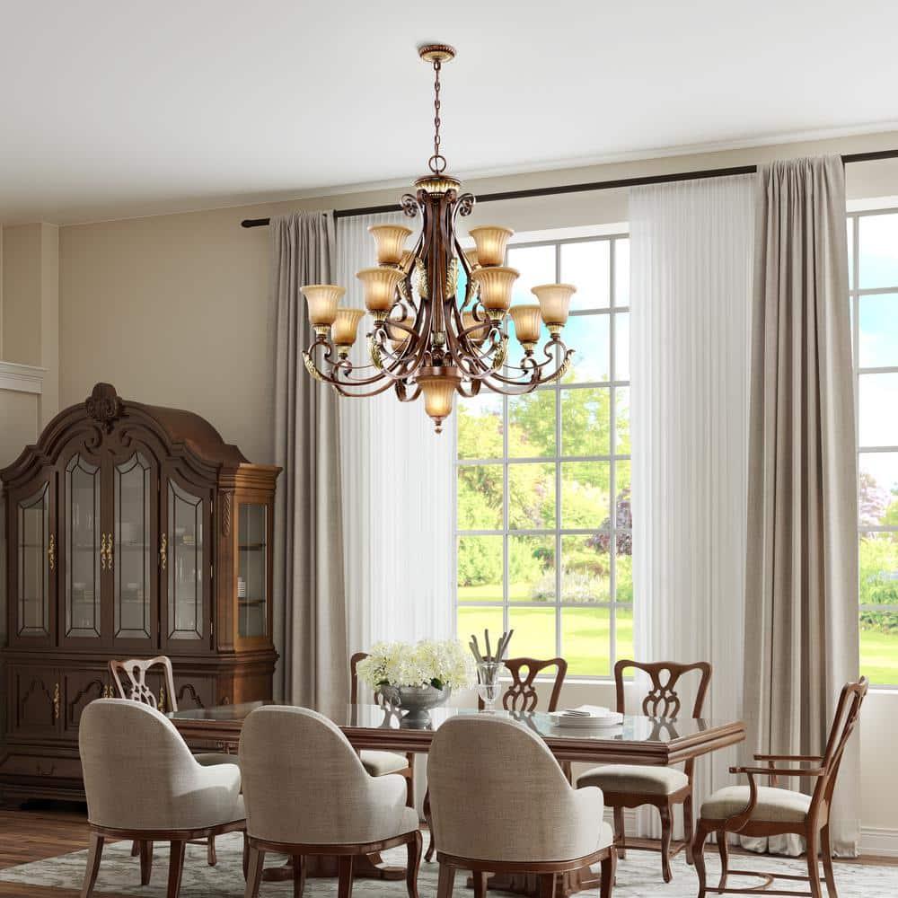 Livex Lighting Villa Verona Chandelier in Verona Bronze with Aged Gold Leaf