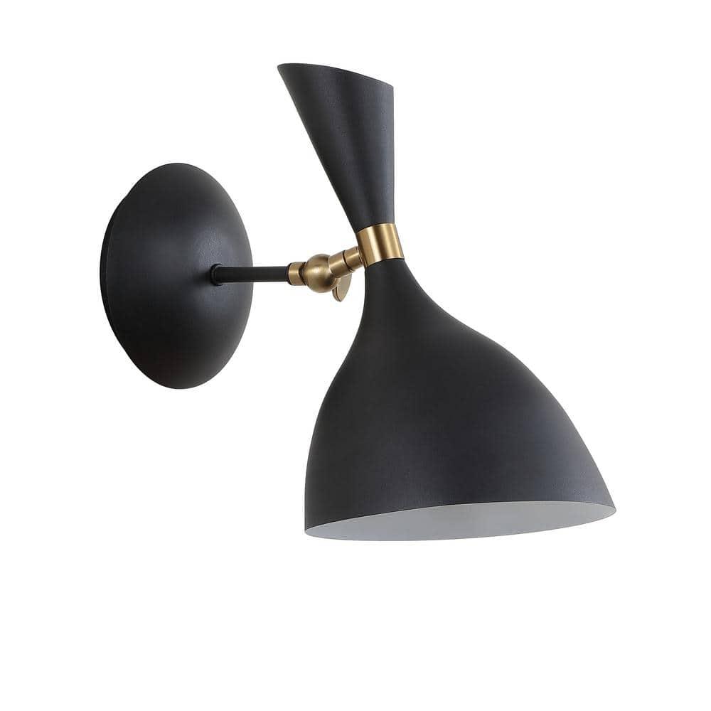Josef 10" Iron Retro LED Wall Sconce, Black