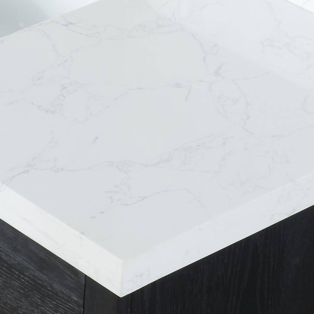 Altair Gazsi Wood Vanity with Composite Stone Top, 84" Black Oak, No Mirror