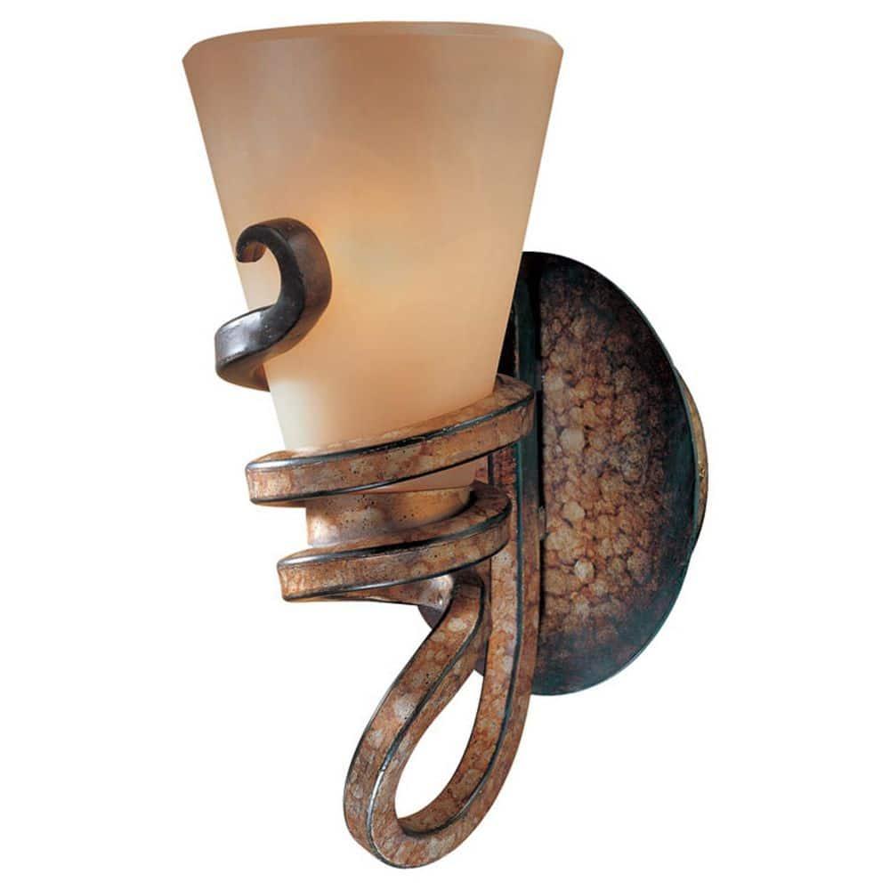Elegant Tofino Bronze Wall Sconce with Marbre Grabar Glass
