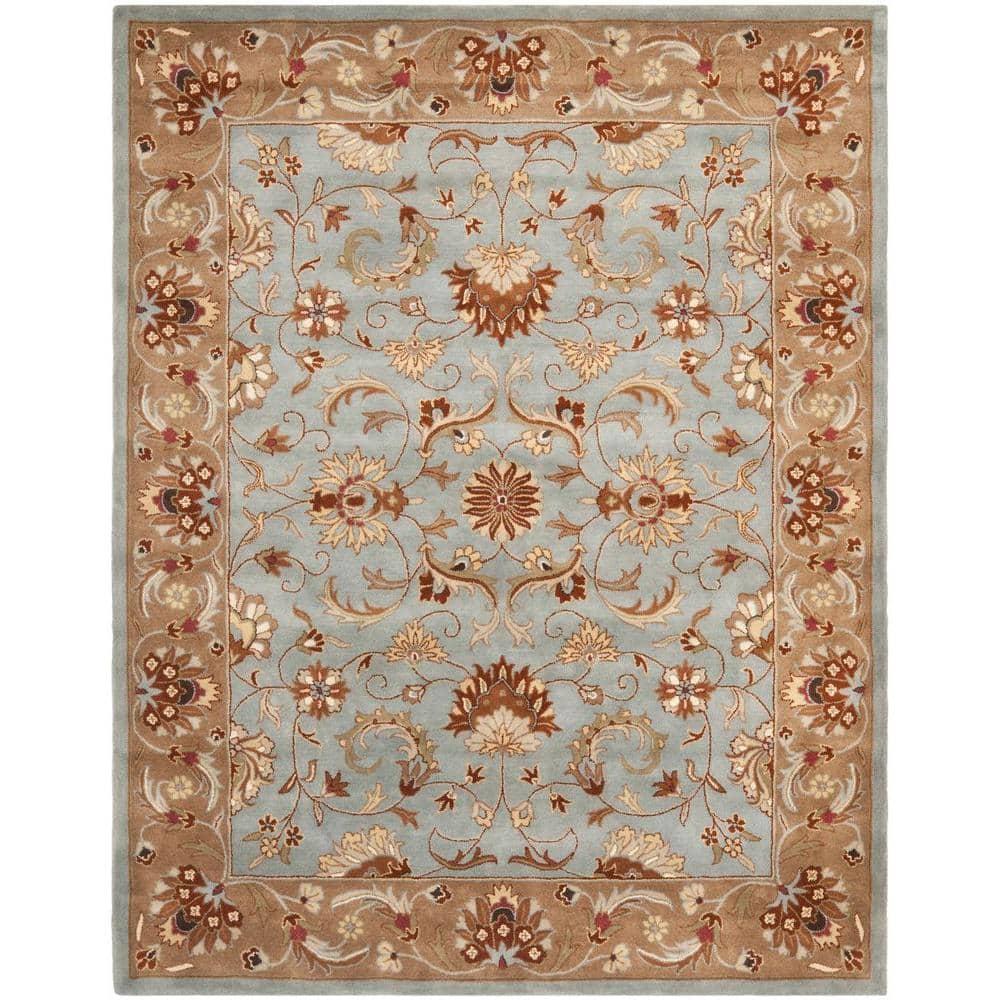 SAFAVIEH Heritage Constantine Traditional Wool Area Rug, Blue/Beige, 9' x 12'