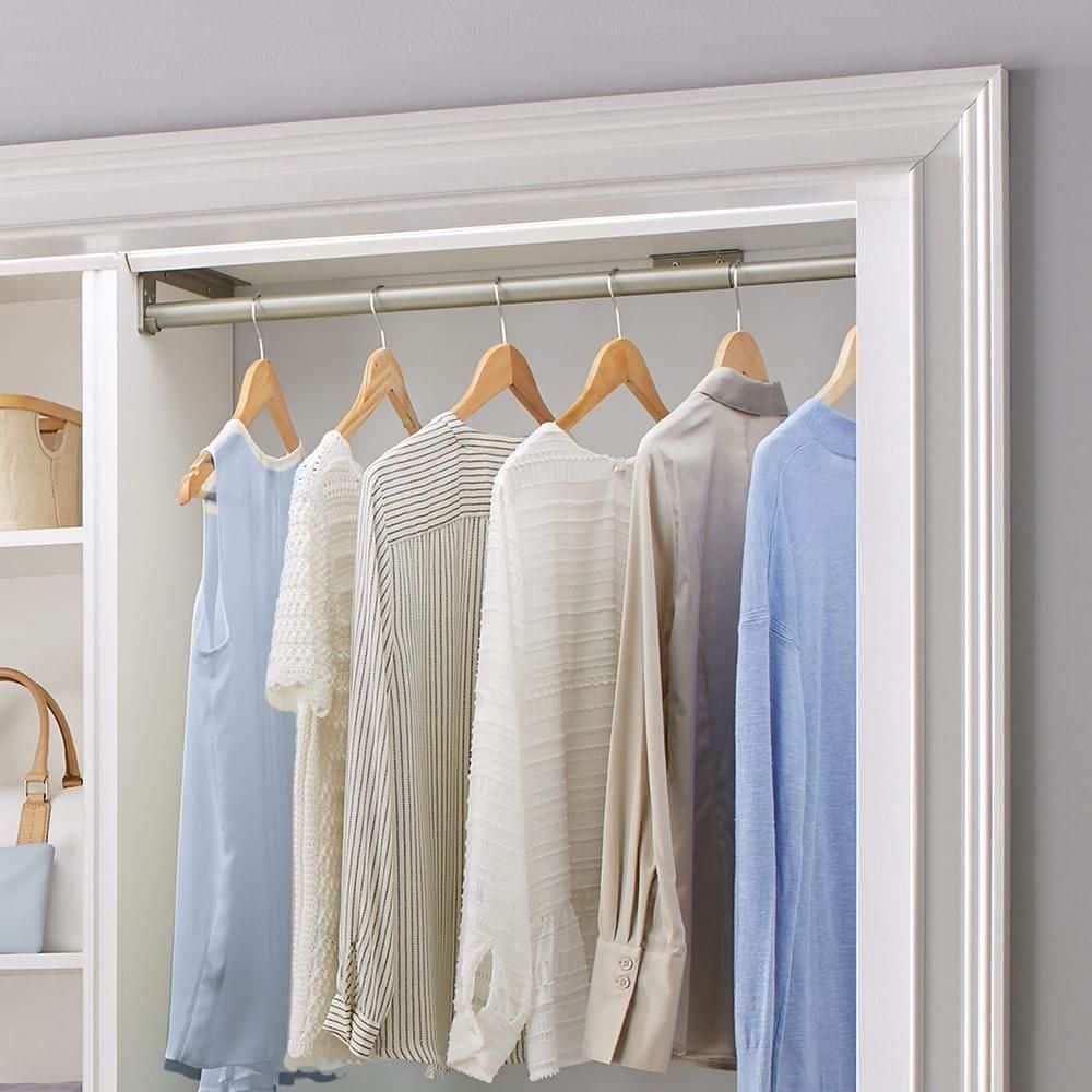 ClosetMaid Impressions 30 in. - 48 in. Satin Nickel Adjustable Teardrop Closet Rod