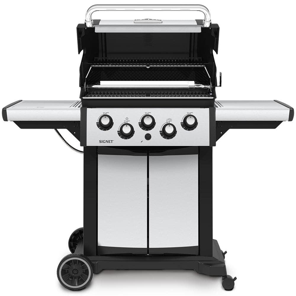Broil King Signet 390 3-Burner Grill in Stainless Steel with Side Burner and Rear Rotisserie Burner