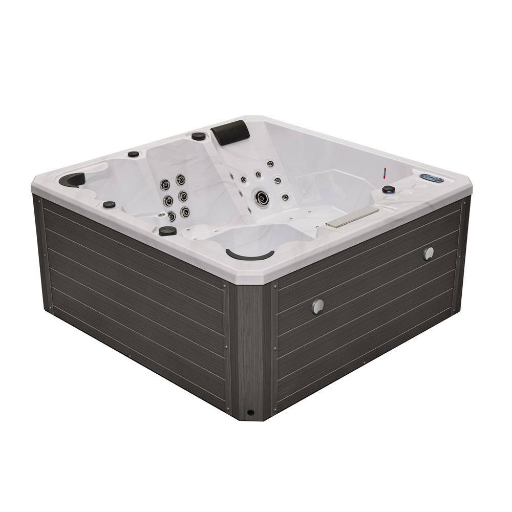 Luxury Spas Luxury Spas 240 Volt 5 Person Galley - Person 69 - Jet Acrylic Square Hot Tub With Ozonator In Cloud Gray