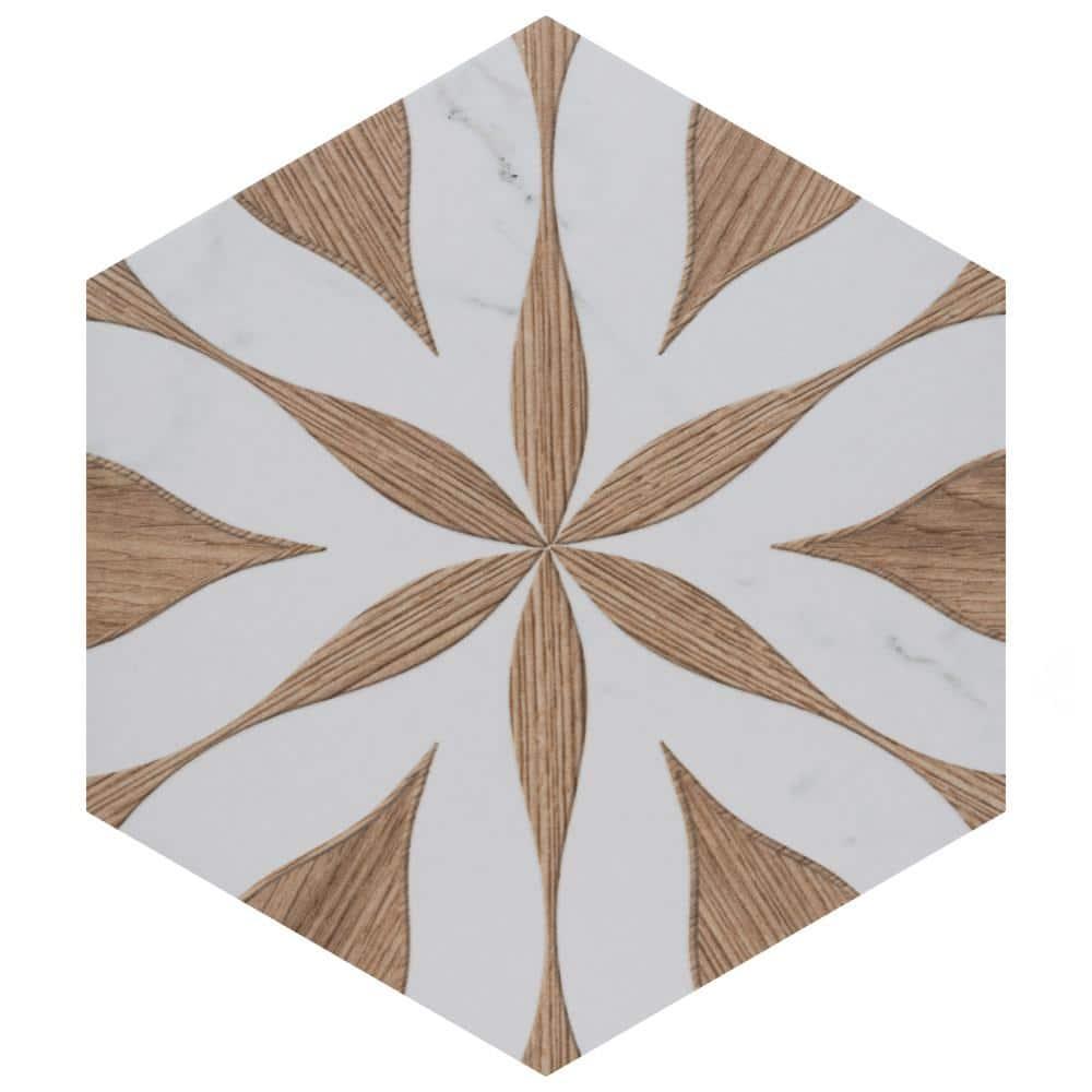 Llama Flower Loire 8-5/8 In. X 9-7/8 In. Porcelain Floral Look Wall & Floor Tile
