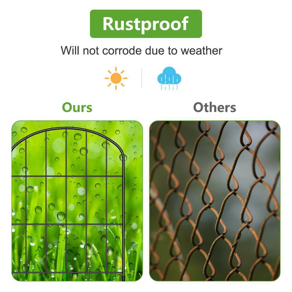 Decorative Garden Fence 25 Panels Animal Barrier Fence 27ft (L) x 22in (H) Rustproof Metal Wire Section Edging with Plastic Stakes Dog Fence Outdoor for Yard Yard Landscape Patio