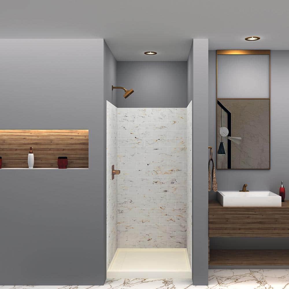 Transolid SaraMar 36'' W 36'' D 72'' H Glue Up Solid Surface Wall