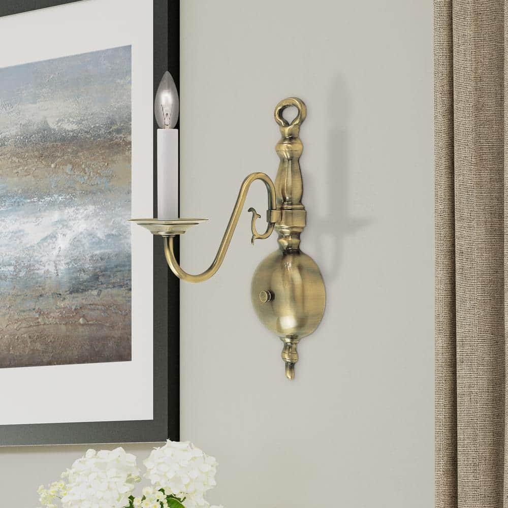 Livex Lighting Williamsburgh 1 - Light Wall Light in  Antique Brass