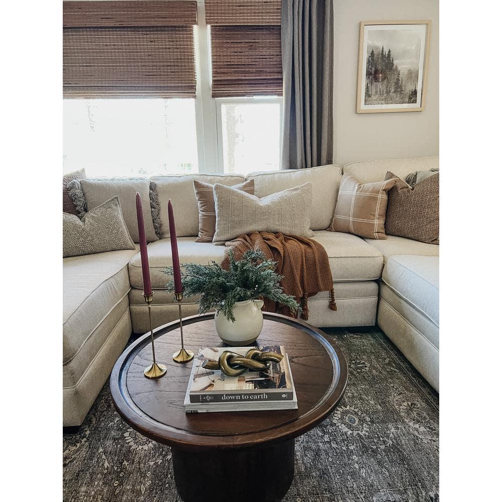 Devin Round Coffee Table - Dark Oak - Safavieh