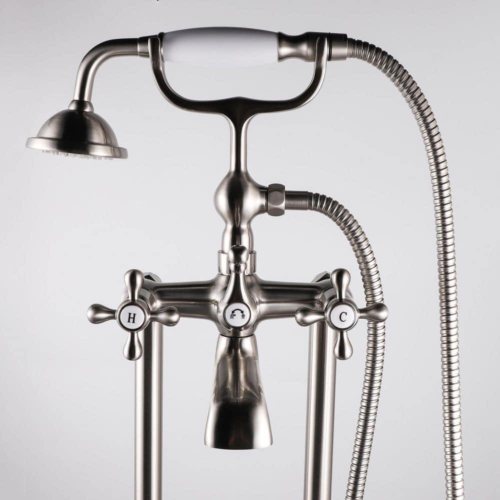 Tahoe 2 Handle Floor Clawfoot Tub Faucet with Diverter