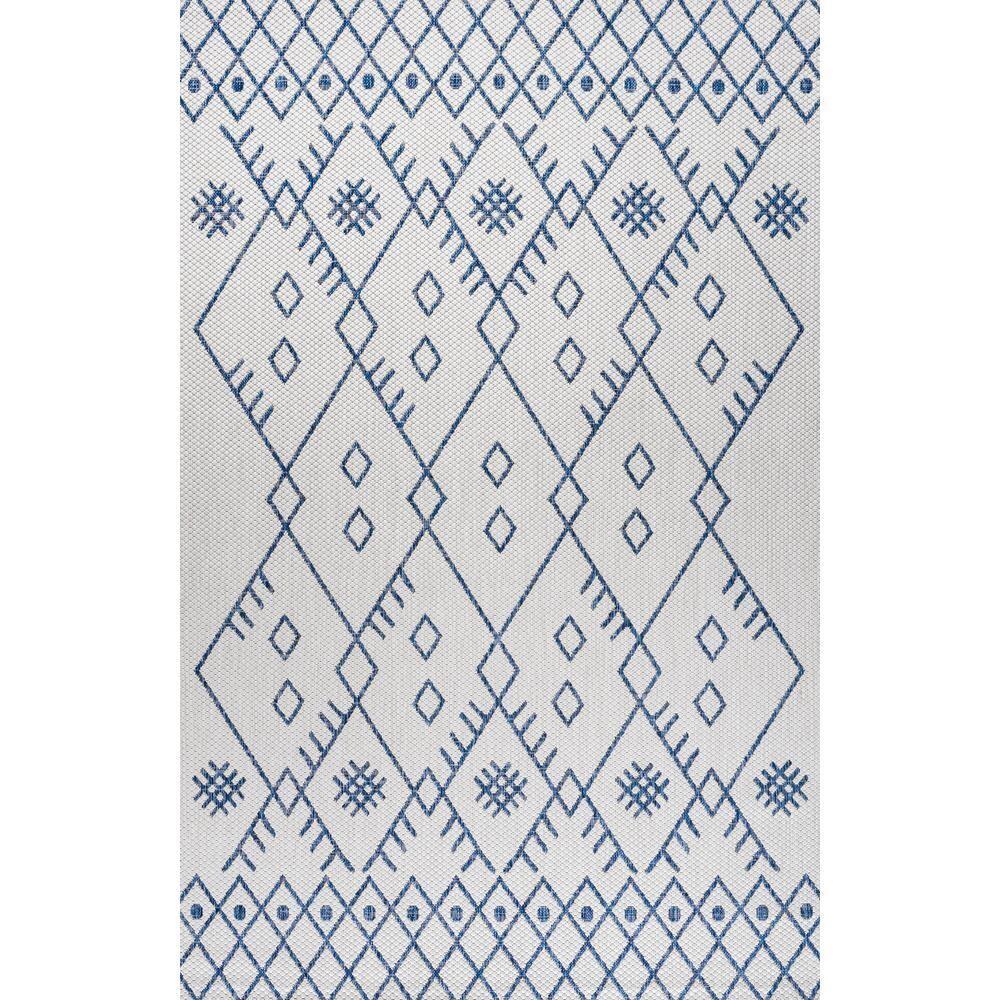 8'x10' Boho Moroccan Indoor/Outdoor Area Rug, Ivory/Navy - JONATHAN Y