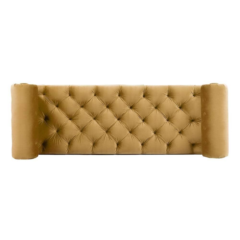 Lewis Bolster Arm Entryway Polyester Cream Bench