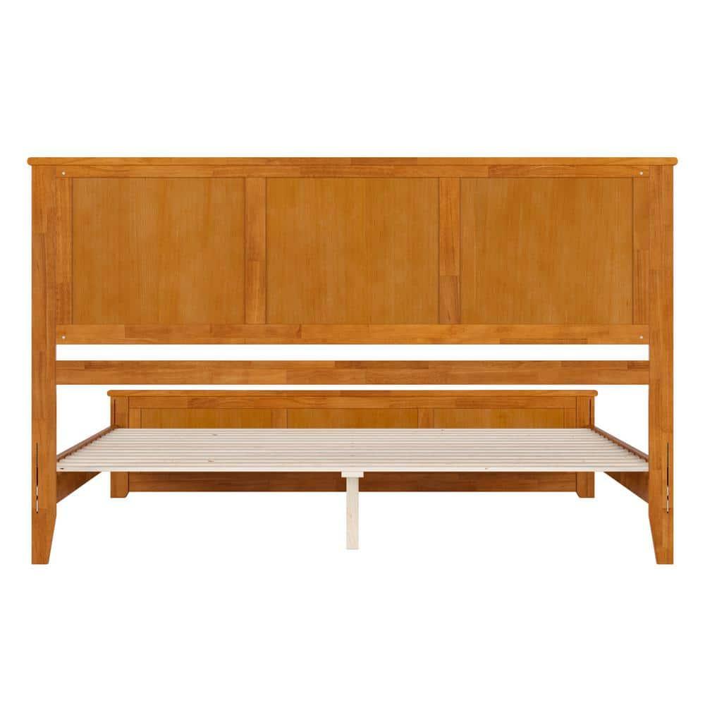 AFI Charlotte King Wood Low Profile Platform Bed with Matching Footboard, Light Toffee