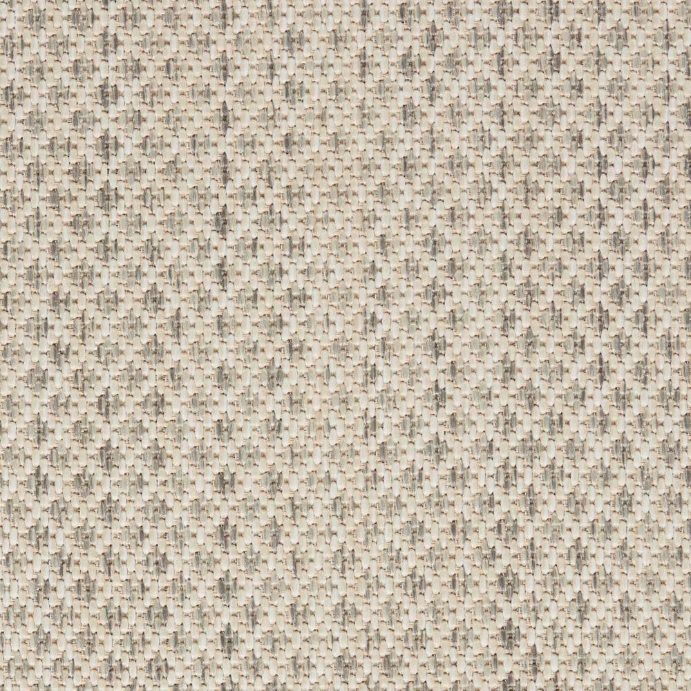 Nourison 5' x 5' Courtyard Modern Easy Care Flatweave Indoor Outdoor Round Rug Ivory/Silver