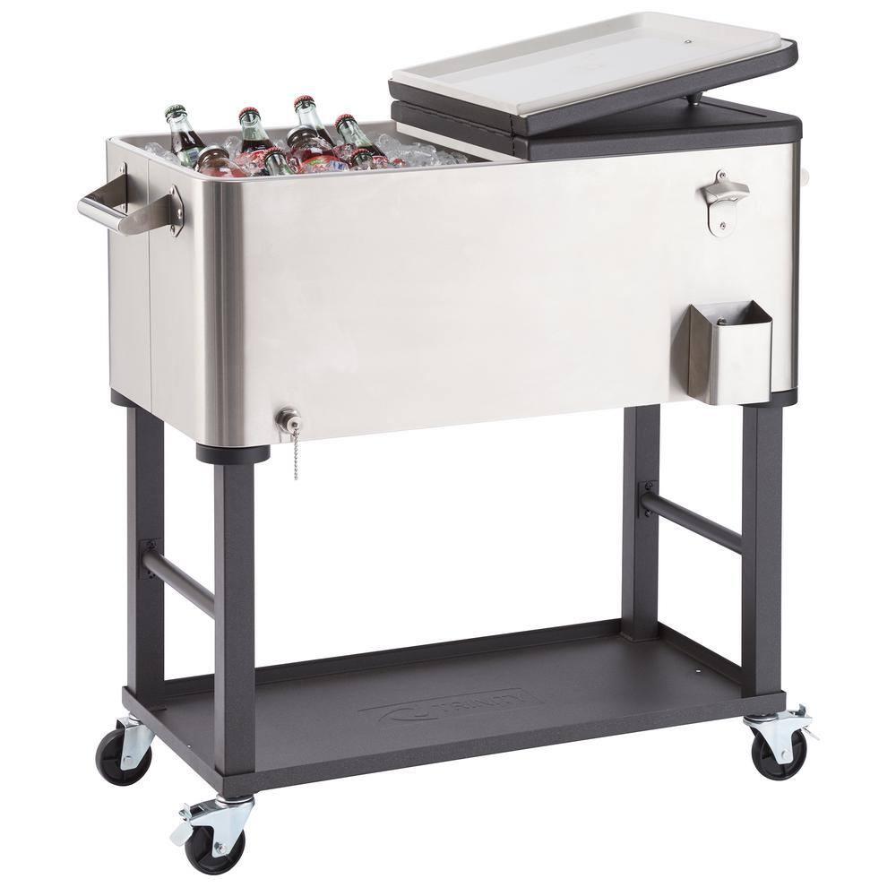 Trinity TRINITY 100 Qt./25 Gal. Stainless Steel Wheeled Cooler w/ Detachable Tub