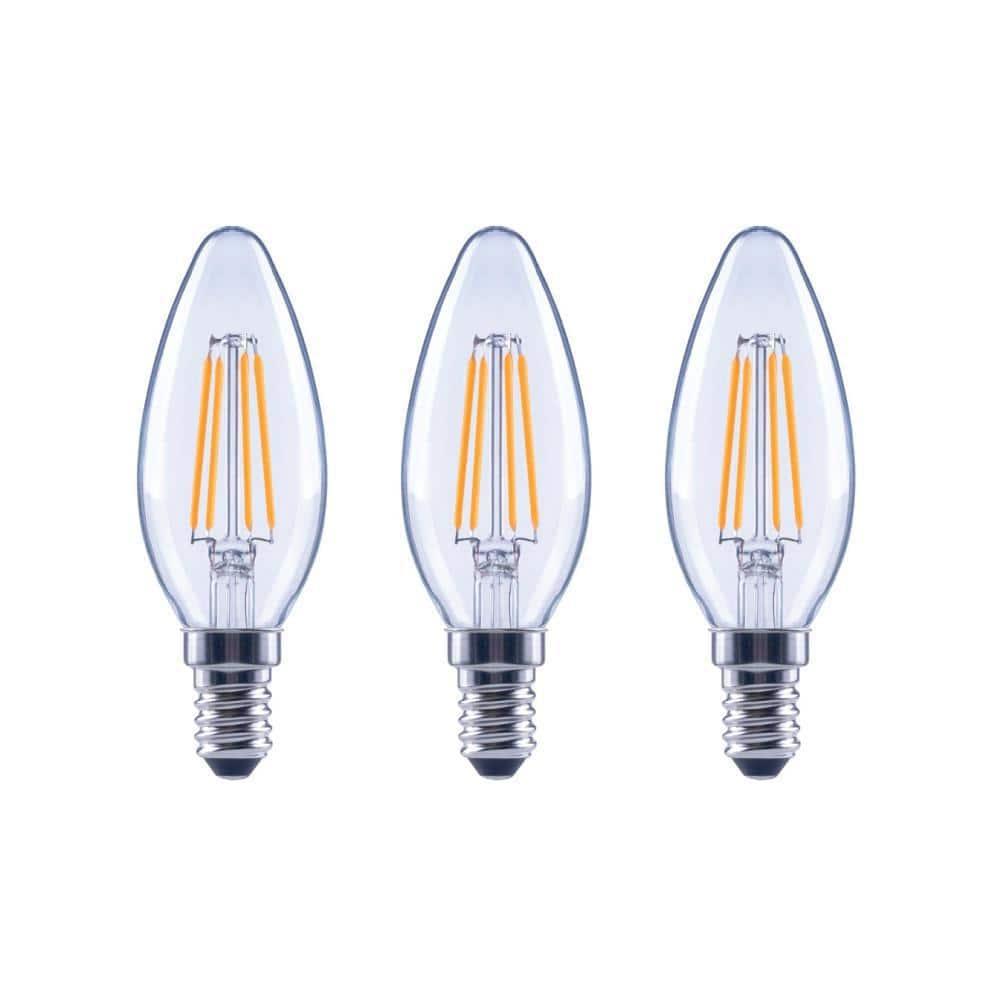 EcoSmart 60-Watt B11 ENERGY STAR Vintage LED Light Bulb White (3-Pack)
