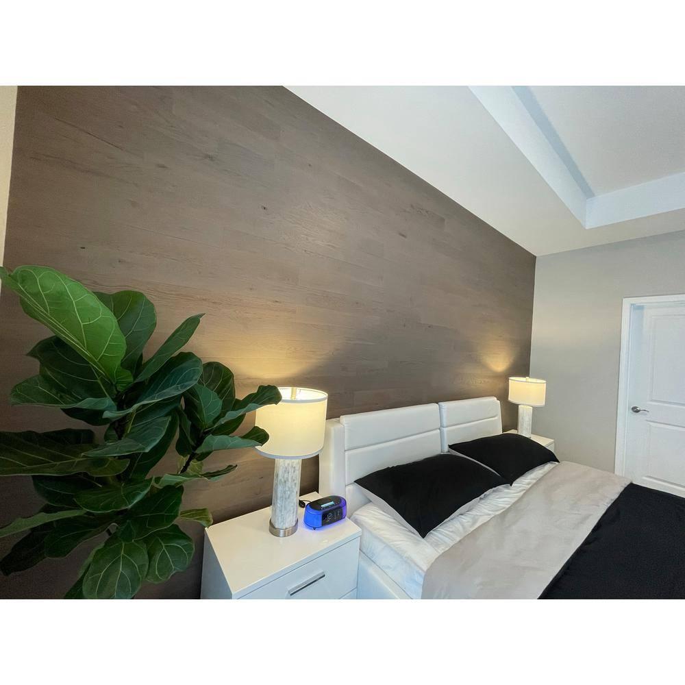 TIMBERCHiC 100% Wood Wall Planks - Made in USA - Peel-and-Stick Wall Panels for Interior Decor - Premium Smooth Finish - DIY Adhesive Wall Panels, Slate (4" x 20 Sq Ft)