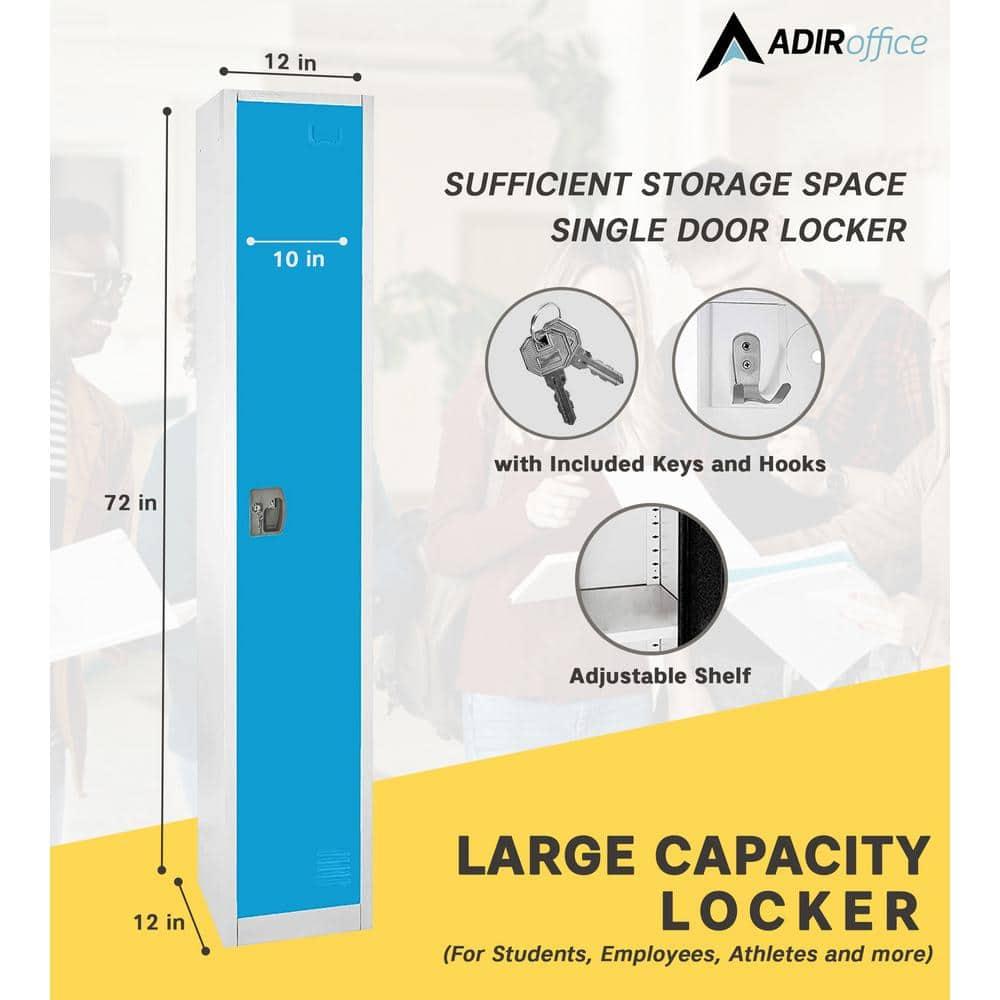 AdirOffice 12'' Wide Steel 1-Tier School and Gym Locker (Set of 4)