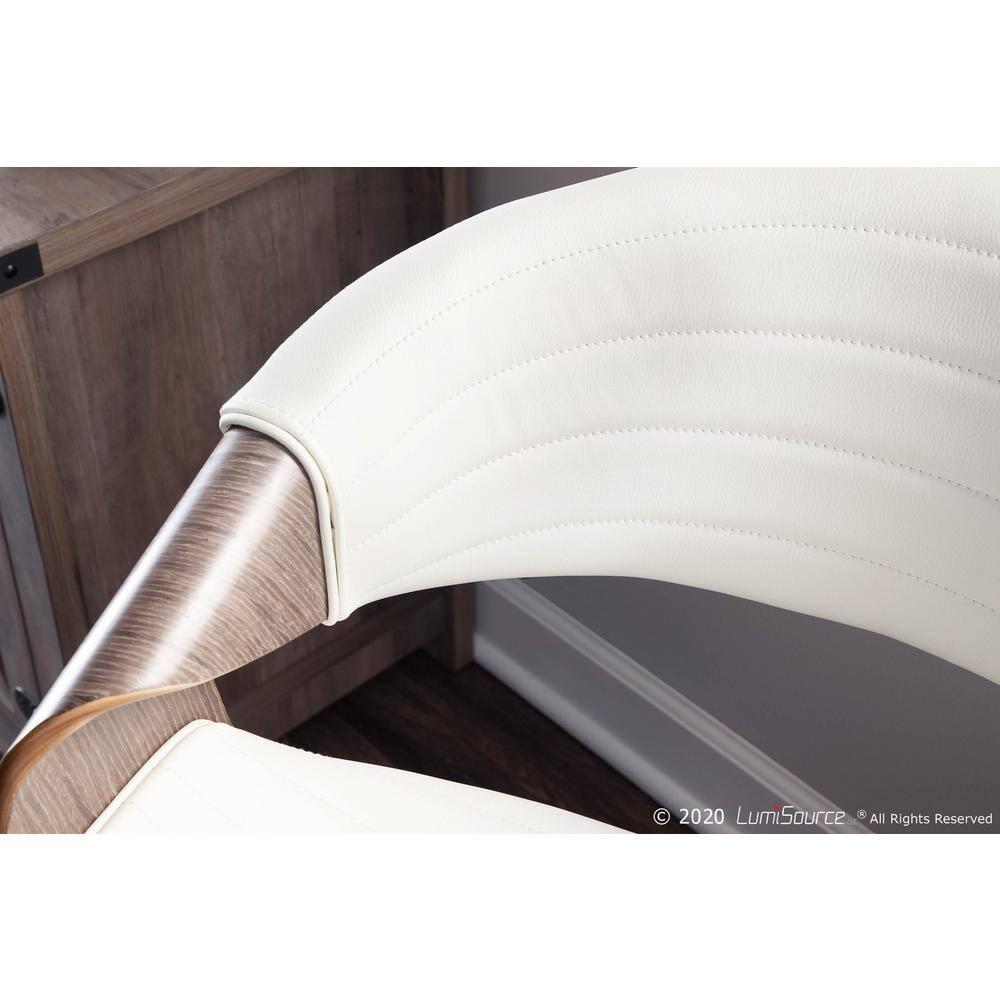 Symphony Mid-Century Modern Dining Accent Chair: Faux Leather, Wood Legs, Tufted - LumiSource
