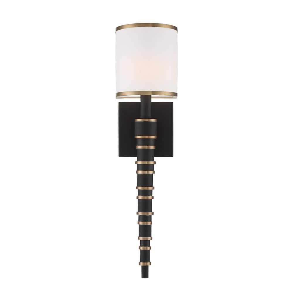 Crystorama Lighting Sloane 1 - Light Sconce in  Vibrant Gold/Black Forged