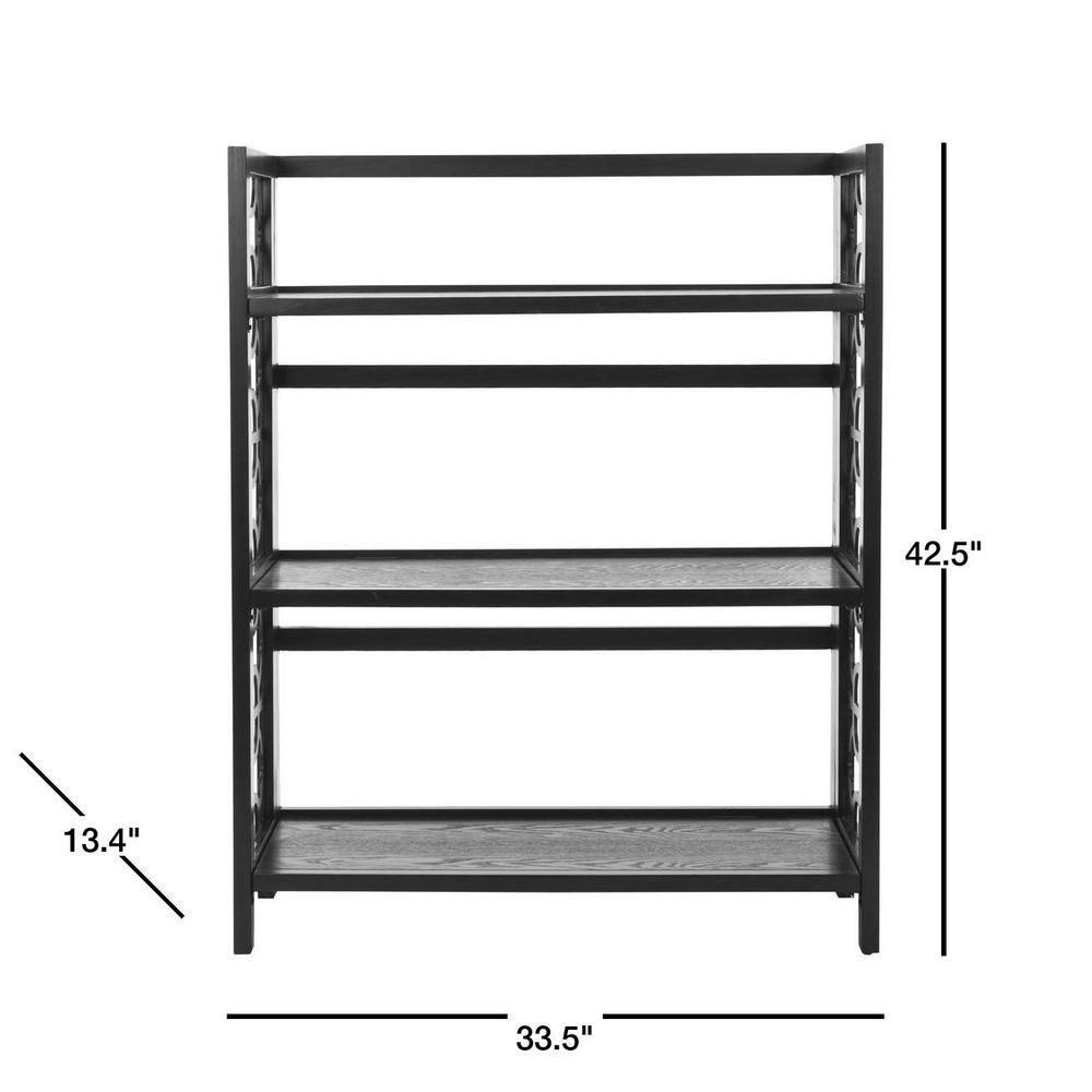 SAFAVIEH Natalie Geometric Rustic 3 Tier Low Bookcase (33.5 in. W x 13.4 in. D x 42.5 in. H)
