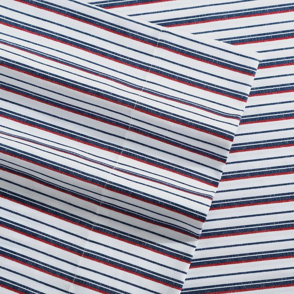 Nautica Microfiber Stripe Nautica Fitted Sheet and Standard Pillowcase Sets