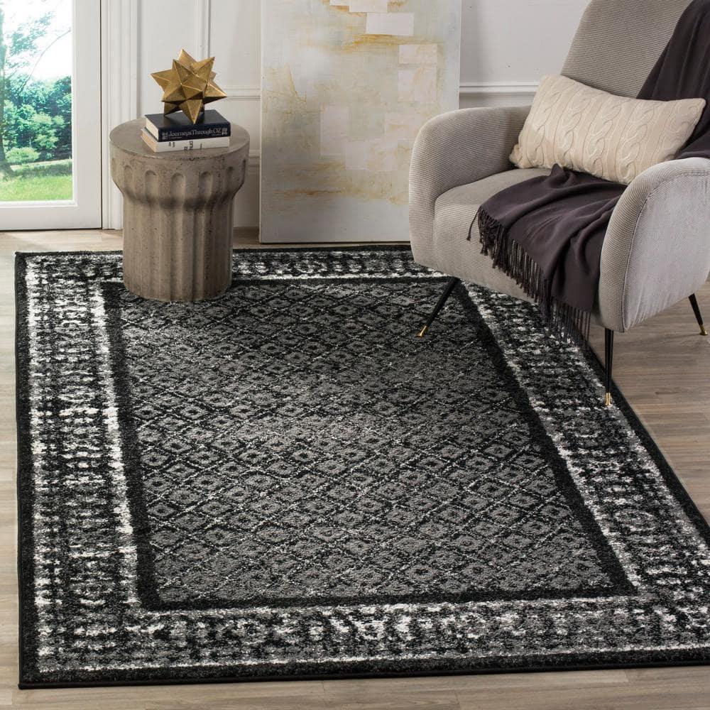 Adirondack ADR110 Machine Made Indoor Accent Rug - Black/Silver - 2'-6"x4' - Safavieh