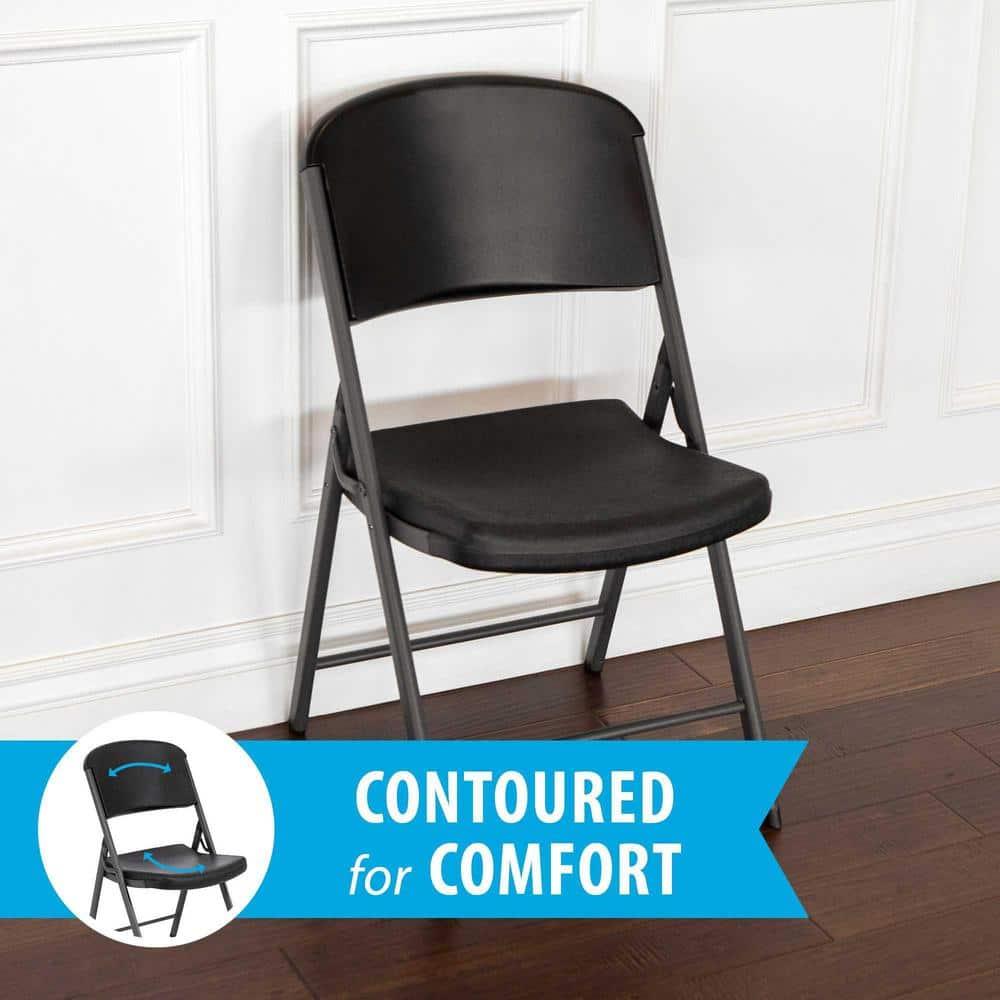 Lifetime Folding Chair, Indoor/Outdoor Commercial, Adult, Black, 4 Pack (80187)