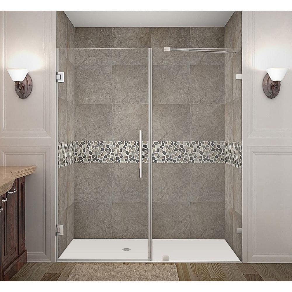 Aston Sdr985-68-10 Nautis 68" Wide X 72" High Frameless Hinged Shower Door - Stainless